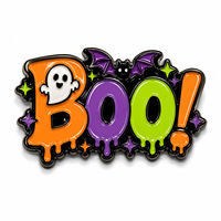 Broche en alliage de zinc avec impression UV, épingles émaillées Halloween, badge de revers en métal moulé, broche fantôme citrouille effrayante, décoration cadeau pour fête costumée