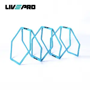 Set Of 6 Adjustable Low MOQ Football Training Equipment Hexagonal Speed Quick Rings Agility Ladders Workout Hurdles