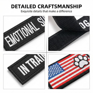 刺繍入りサービスドッグ用ハーネス装飾パッチ（フックアンドループ式）「撫でたり、気を散らしたりしないでください」 - Product Image 3