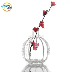 Florero redondo de cristal para decoración del hogar, florero de cristal transparente para decoración, venta al por mayor