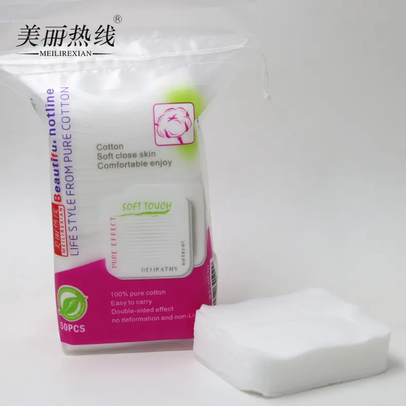 factory wholesale cosmetic facial wipes organic cotton pads