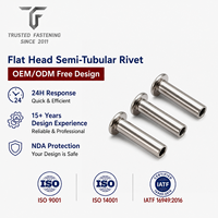 Rivets semi-tubulaires à tête plate en acier inoxydable TianFang pour la production de joints d'équipements de fitness, finition passivée, approvisionnement en vrac