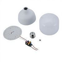 Composants de lampes LED en gros, boîtier en aluminium enveloppé de plastique, carte de circuit imprimé LED circulaire, culot E27 pour éclairage résidentiel