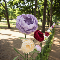 Haute qualité à la main géant papier fleurs vraie touche pivoines artificielles mariage noël chinois nouvel an décorations de fête