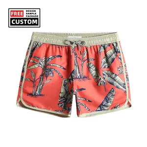 Custom Anti-wrinkle Beach Athletic Shorts Swim Shorts Swim Trunks With Vintage For Men