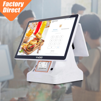 Caisse enregistreuse électronique multi-interface 15,6 pouces, double écran, système POS tout-en-un Windows Android avec imprimante 58 mm