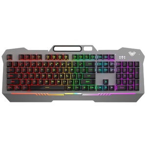 F3010 Wired Mechanical Gaming <b>Keyboard</b> Full Size <b>USB</b> RGB Backlight Metal Professional Multimedia Keys Phone Holder PC Profession - Product Image 1