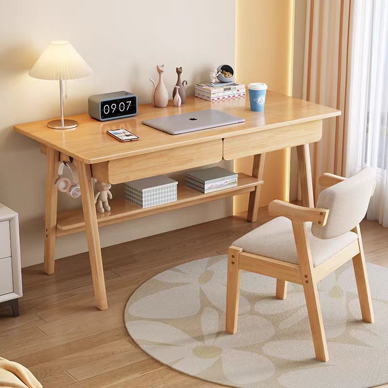 [Color de madera natural] Mesa y silla individuales