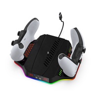 Base de refroidissement multifonctionnelle TP5-3583 pour PS5 SLIM, station de charge avec support et éclairage RGB