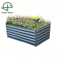 17 ''de hauteur 3.5ft X 2ft Rectangle balcon décoration de la maison jardin Pot de fleur en métal lit surélevé Kits de jardinière extérieure