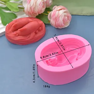 3D bán buôn dễ thương cá heo hình dạng hương liệu nến Silicone khuôn DIY trang trí fondant bánh Silicone khuôn