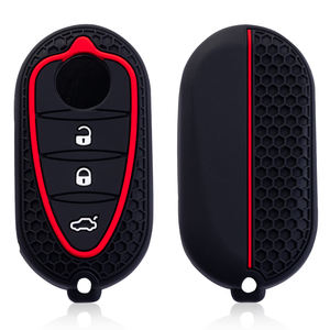 เคสใส่กุญแจรถซิลิโคน3ปุ่มสำหรับ Alfa Romeo Mito Giulietta GTO 159 <span class=keywords><strong>GTA</strong></span> 4C Mito เคสป้องกันผิวพวงกุญแจระยะไกลแบบพับได้ - Product Image 2