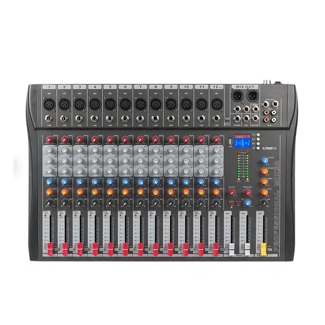 Hot CT12 12 Channel Sound Equipment USB 48V Phantom Power DJ Controller Audio Console Mixer Consola Digital Audio Mixer