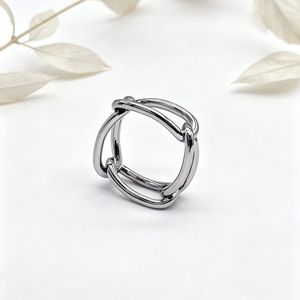 Anillo geométrico yunnique, oro, plata, unisex, diseño minimalista, regalo de joyería de moda - Product Image 4