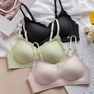 Biancheria intima <span class=keywords><strong>senza</strong></span> cuciture per ragazza in stile carino <span class=keywords><strong>senza</strong></span> anello in acciaio stampo sottile tazza reggiseno nudo regolabile comodo e traspirante - Product Image 4
