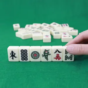 Profesyonel wholesesle özel 29mm çin mahjong seti 144 adet düşük moq melamin fildişi mahjongs imalatı için casino oyunları