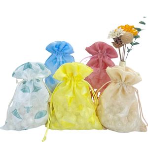 Pochette à bijoux de mariage personnalisée, sac en polyester à cordon de serrage de haute qualité - Product Image 1