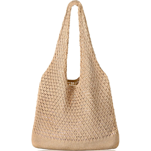 Bolso de Hombro Casual Personalizado para Mujer, Plegable, Tipo Hobo, de Ganchillo, de Malla para <span class=keywords><strong>Playa</strong></span>, para Viajes y Compras - Product Image 1