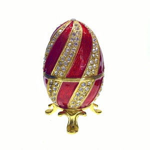 Elegante Scatola Portagioie in Metallo Stile Fabergé Russo con Cristalli, Fornitore Cinese - Product Image 5
