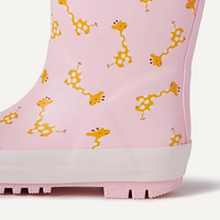 Bottes de pluie mi-mollet imperméables en caoutchouc rose unisexe pour enfants avec poignées de traction, doublure légère en coton pour l'été et l'automne