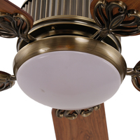 Proveedor de fábrica, ventilador de techo Led de alta velocidad de estilo americano con aspas largas, ventilador de techo antiguo de madera