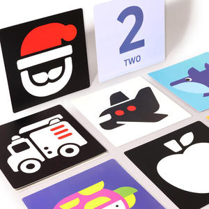 <span class=keywords><strong>Cartes</strong></span> d'apprentissage pour bébés à contraste élevé, noir et blanc, colorées, stimulation sensorielle visuelle, pour bébés de 0 à 36 mois - Product Image 4