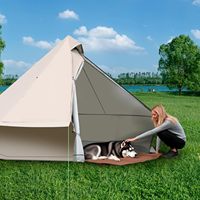 Tente yourte mongole de luxe 4 saisons en toile de coton imperméable avec poêle à bois portable élégante pour le camping 118 X 118 X79
