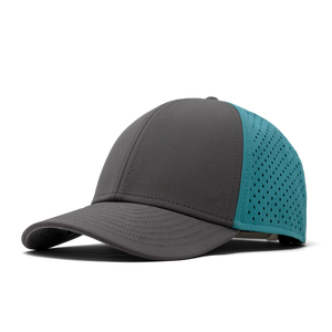 Casquette de baseball personnalisée blanche perforée Hydro Cap, découpée au laser, résistante à l'eau, 6 panneaux, style golf, avec fermeture snapback - Product Image 5