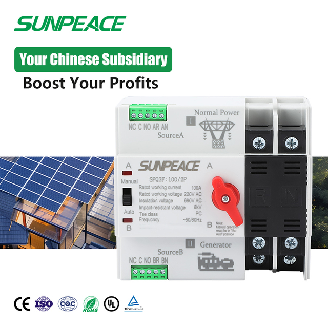 50/60Hz Din Rail Modular Changeover Switches 110V/230V/400V 2P/3P/4P Tuya Smart Wifi Automatic Transfer Switch ATS