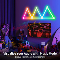 Pour les appliques murales LED RVB contrôlées par application Bluetooth pour l'éclairage décoratif des jeux à la maison et de la chambre à coucher avec synchronisation de musique Smart & Sty