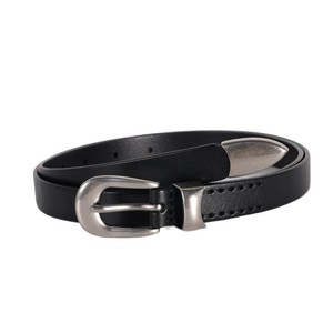 <span class=keywords><strong>Ceinture</strong></span> fine en <span class=keywords><strong>cuir</strong></span> de vachette pour <span class=keywords><strong>femme</strong></span> avec <span class=keywords><strong>boucle</strong></span> ardillon en alliage et accents <span class=keywords><strong>argent</strong></span>és, design chaîne décorative pour la taille - Product Image 5