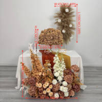 DKB Vente en gros de boules de fleurs artificielles en soie, orchidées, hortensias, boules florales artificielles, centre de table, décoration de mariage