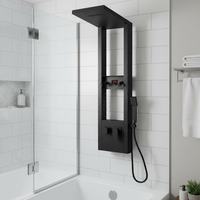 VAGUELSHOWER Panneau de douche en acier inoxydable de luxe noir de premier ordre pour hôtel
