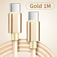 Kabel Pengisian Cepat Tipe-C ke Tipe-C 60W dengan Jalinan Nilon 1M-3M untuk Ponsel, Jam Tangan Pintar, Power Bank & Kamera