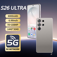 Teléfono Inteligente S26 Ultra para Viajes al Aire Libre, 5G, Cámara de 108MP, Batería de Larga Duración de 8000mAh, Pantalla HD de 6.99 Pulgadas, 22GB+2TB, Doble SIM