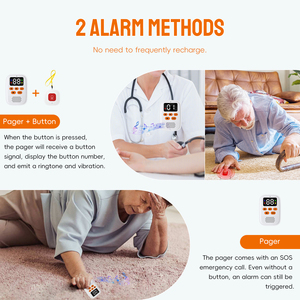 Système de surveillance des appels pour personnes âgées Système d'appel SOS à domicile Host Caregiver Pager Bouton d'appel Home Emergency SOS Medical Alert <span class=keywords><strong>System</strong></span> - Product Image 3