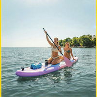 Planche de paddle gonflable 11 pieds en PVC Drop Stitch avec système à 3 ailerons et accessoires de pompe pour sports nautiques