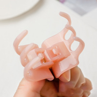 CLARMER Nouvelle Mini Pince à Cheveux en Plastique Sans Métal, Pince à Ressort Entièrement en Plastique, Accessoire Capillaire Rose Doux, Pince à Cheveux Couleur Unie Brillante
