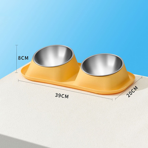 Bol double en acier inoxydable pour protéger le cou - Mangeoire anti-renversement et anti-fuite - Product Image 5