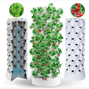 farming hydroponic system Automatic Irrigation Vertical Grow Tower Vegetables Herbs Lettuce Growing India Pineapple Tower