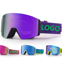 Vente en gros de lunettes de ski avec interrupteur de verrouillage pour le snowboard et le ski Lunettes de neige magnétiques antibuée avec lentille à double couche