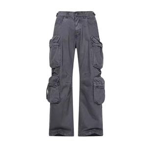 Pantalon décontracté tendance de style américain pour homme, kaki, vêtements pour homme, automne-hiver, jeans délavés amples - Product Image 4