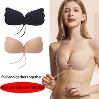Nouveau Lala déesse sans couture soie robe de mariée sous-vêtements Anti-convexe Silicone sans bretelles soutien-gorge Push-Up caractéristique Logo tasse Invisible