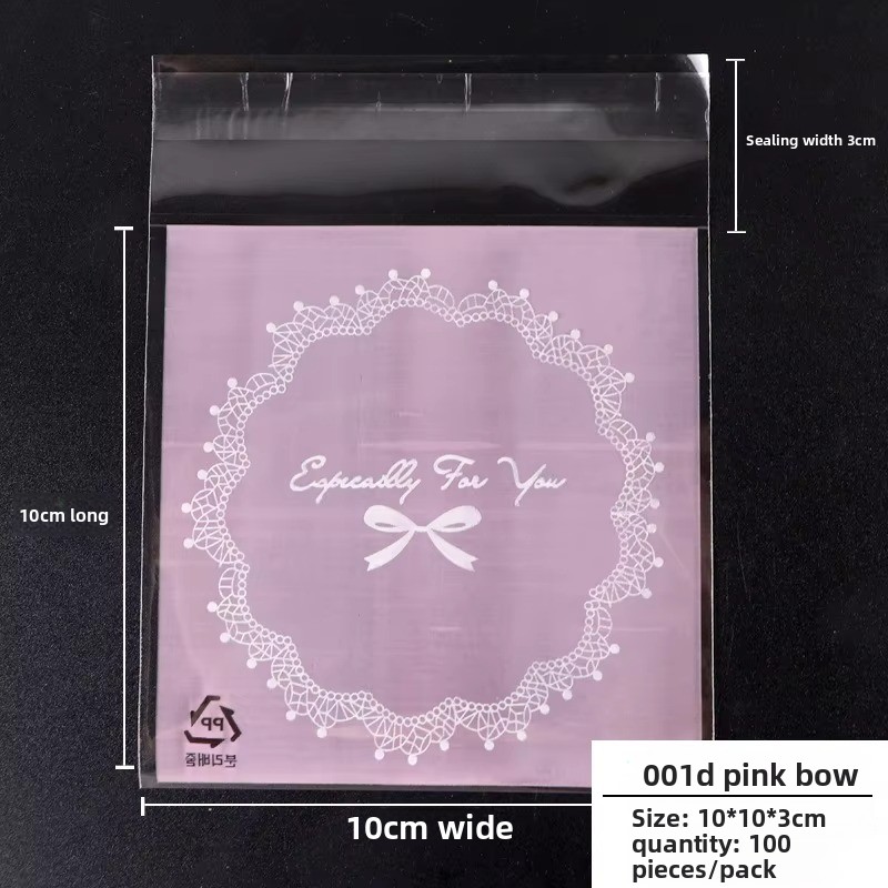 4 001D Fiocco rosa 10*10 cm