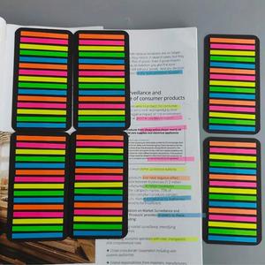 Paquete de 6 Tiras Fluorescentes Multicolores Autoadhesivas, Marcadores de Página con Fondo Negro, para Oficina, Escuela y Libros - Product Image 3