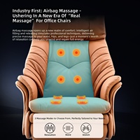 Chaise de bureau de direction de luxe au design moderne, ergonomique, avec massage électrique et inclinable, en cuir véritable, pour le mobilier de bureau à domicile