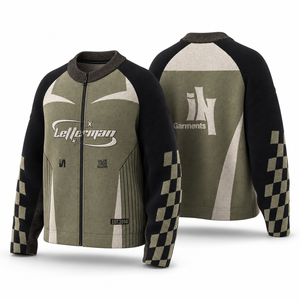 Pull tricoté zippé personnalisé pour homme, style motard, lourd, vente en gros, haute qualité, streetwear tendance - Product Image 6