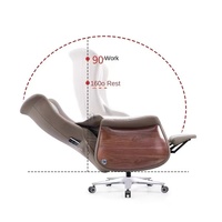 Chaise de bureau de direction au design luxueux, ergonomique et confortable, en cuir avec fonction massage et commande manuelle
