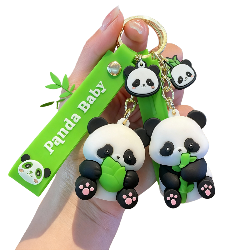 Customized Cartoon Giant Panda Keychain Soft PVC Waterproof in Creative Cute Style for Book Bag Hanging Wholesale