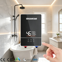 Calentador de Agua Eléctrico Instantáneo sin Tanque de 6000W, 220-240V, Control Táctil, CE CB IPX4, Tanque de Plástico Esmaltado, para Uso en Autocaravanas, Garajes, Hoteles